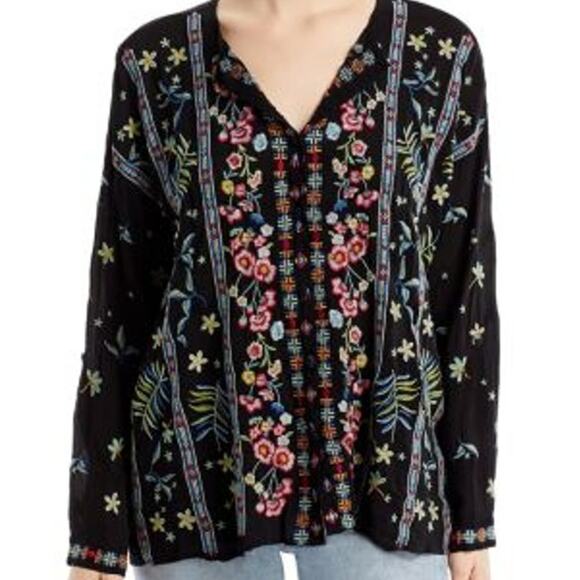 Johnny Was Striped Garden Blouse L - Picture 2 of 5